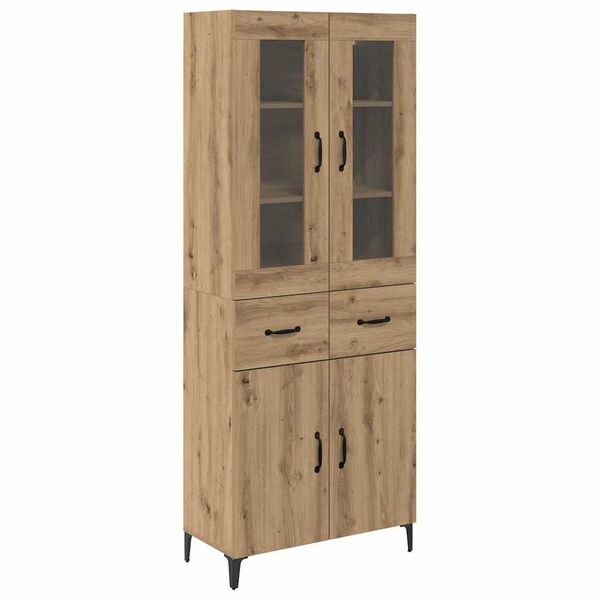 vidaXL Highboard Artisan Eiken 69,5 x 34 x 180 cm Bewerkt hout