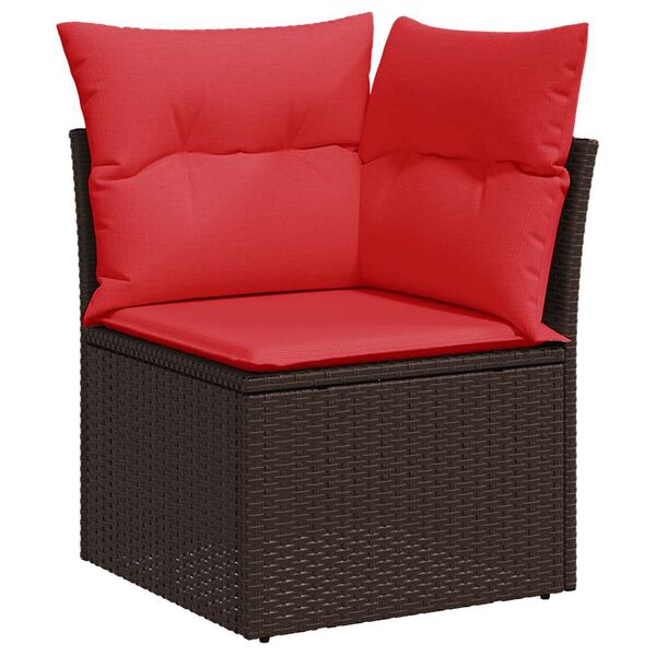 vidaXL 8-delige Loungeset met kussens poly rattan acacia bruin
