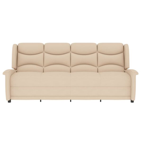 vidaXL Massagestoel 4-zits verstelbaar stof cr&egrave;mekleurig