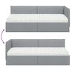 vidaXL Hoekbedframe met Matras met hoofdeinde 2 pcs Lichtgrijs Fluweel