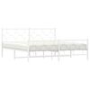 vidaXL Bedframe met hoofd- en voeteneinde metaal wit 183x213 cm