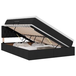 vidaXL Opbergbed met LED met matras met LED Zwart 140 x 190 cm Stof