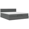 vidaXL Ottoman bed met matras 160x200cm stof donkergrijs