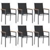 vidaXL Tuinstoelen 6 st 55x61,5x90 cm textileen en staal zwart