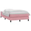 vidaXL Boxspring met matras fluweel roze 120x210 cm