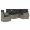 vidaXL 5-delige Loungeset met kussens poly rattan grijs