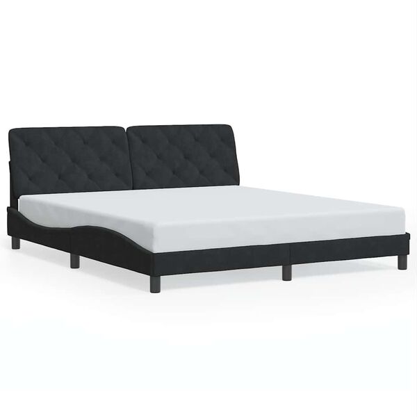 vidaXL Bedframe zonder matras 180x200 cm fluweel zwart