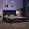 vidaXL Ottoman bed met matrassen en LED's 200x200cm stof donkerbruin