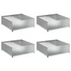 vidaXL Gazonrand 4 st 100 x 100 x 35 cm Staal Zilverkleurig