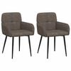 vidaXL Eettafelstoelen 2 st Nep Suede Leer Donkergrijs 59x56,5x85cm
