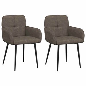 vidaXL Eettafelstoelen 2 st Nep Suede Leer Donkergrijs 59x56,5x85cm
