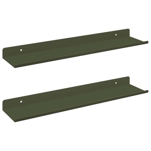 vidaXL Drijvende plank 2 pcs Olijf Groen 40 x 8,5 x 2,5 cm Staal