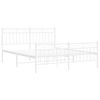 vidaXL Bedframe met hoofd- en voeteneinde metaal wit 150x200 cm