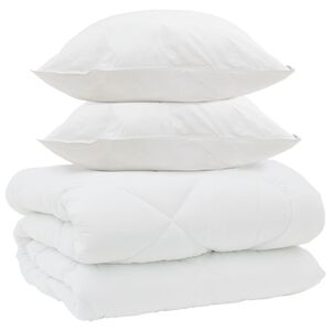 vidaXL Winter Dekbed met kussen 3 pcs Wit Microvezel