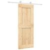 vidaXL Schuifdeur Natuurlijk en Wit 80 x 210 cm Massief Grenenhout