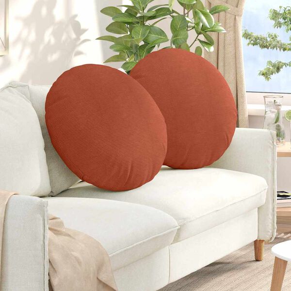 vidaXL Zitkussens 2 pcs Rood-oranje &Oslash; 60 cm Katoen Stof