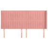vidaXL Hoofdbord met randen 163x16x118/128 cm fluweel roze