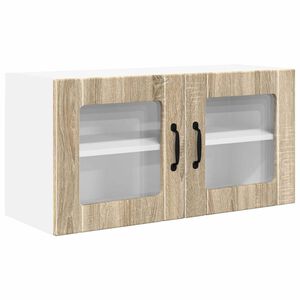 vidaXL Wandglascabinet PORTO Sonoma Eiken 80 x 31 x 40 cm Bewerkt hout