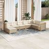 vidaXL 8-delige Loungeset met kussens poly rattan beige