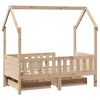 vidaXL Kinderbedframe met lades 80x170 cm massief grenenhout