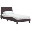vidaXL Bed met matras stof donkerbruin 90x200 cm