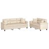 vidaXL 2-delige Loungeset met kussens microvezelstof beige