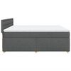 vidaXL Boxspring met matras stof donkergrijs 180x200 cm