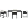 vidaXL Tuin eettafelset 5 pcs Zwart poly rattan