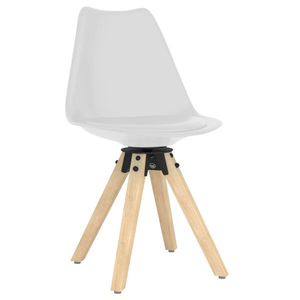 vidaXL Eetkamerstoelen draaibaar 4 st PP wit