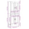 vidaXL Hoge kast 69,5x34x180 cm bewerkt hout wit