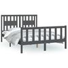 vidaXL Bedframe met hoofdbord massief grenenhout grijs 140x200 cm