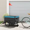 vidaXL Fietstrailer 45 kg ijzer zwart en blauw