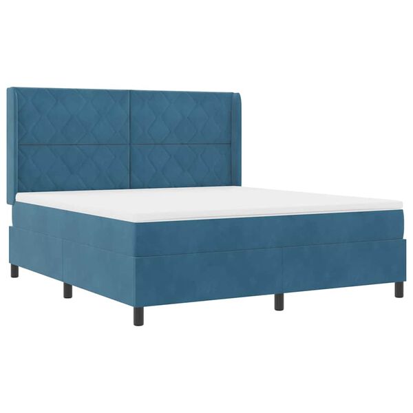 vidaXL Boxspringbed met hoofdeinde Blauw 180 x 200 cm Fluweel