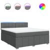 vidaXL Boxspring met matras stof donkergrijs 180x200 cm