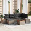 vidaXL Tuin Sofa Set met kussen 7 pcs Grijs Poly Rattan