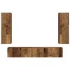 vidaXL Tv-meubelset Wandgemonteerd 3 pcs Oudhout Bewerkt hout