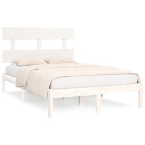 vidaXL Bedframe massief hout wit 160x200 cm