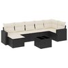 vidaXL 8-delige Loungeset met kussens poly rattan zwart