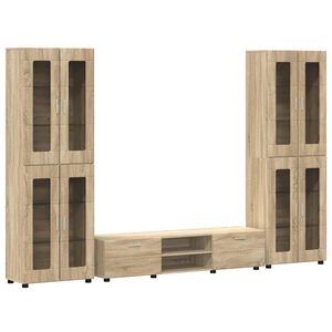 vidaXL Tv-meubelset FLORIN 3 st Sonoma Eiken Bewerkt hout