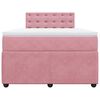 vidaXL Boxspring met matras fluweel roze 120x190 cm
