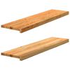 vidaXL Traptreden 2 st 100x25x2 cm massief eikenhout lichtbruin