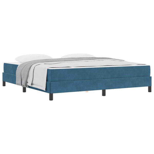 vidaXL Boxspringbed met matras Donkerblauw 180 x 200 cm Stof