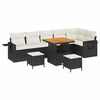 vidaXL Tuinbankenset 9 pcs Zwart poly rattan