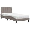 vidaXL Bed met matras "Hanko" stof taupe 90x200 cm