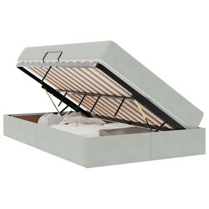 vidaXL Opbergbed met matras met matras Lichtgrijs 120 x 190 cm Fluweel