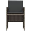 vidaXL 3-delige Bistroset met kussens poly rattan grijs