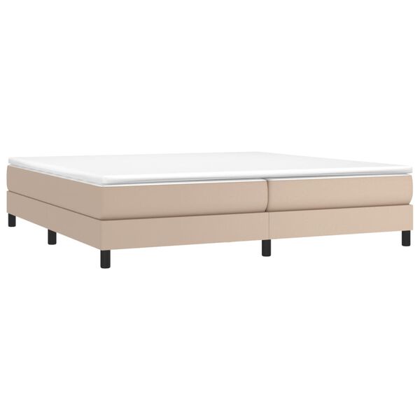 vidaXL Boxspring met matras kunstleer cappuccinokleurig 200x200 cm