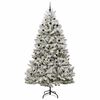 vidaXL Kunstkerstboom met 300 LED Groen en Wit 300 cm PVC en Metaal