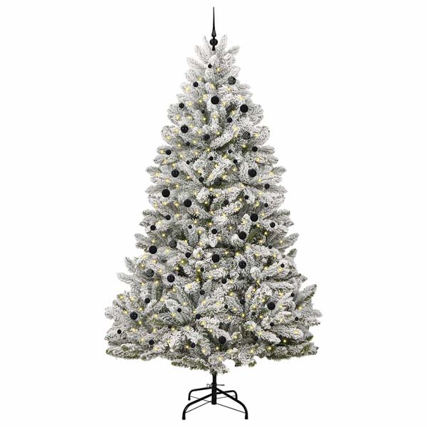 vidaXL Kunstkerstboom met 300 LED Groen en Wit 300 cm PVC en Metaal