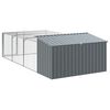vidaXL Hondenhok met ren antraciet 197x396x110 cm gegalvaniseerd staal